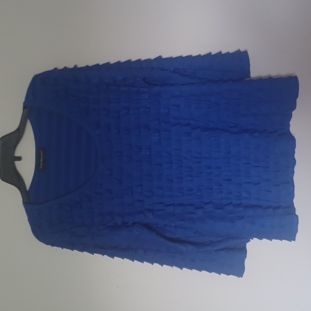 🟡 3 for $15 TRAVEL ELEMENTS TIERED Blouse Womens NWOT Large Blue with tiering